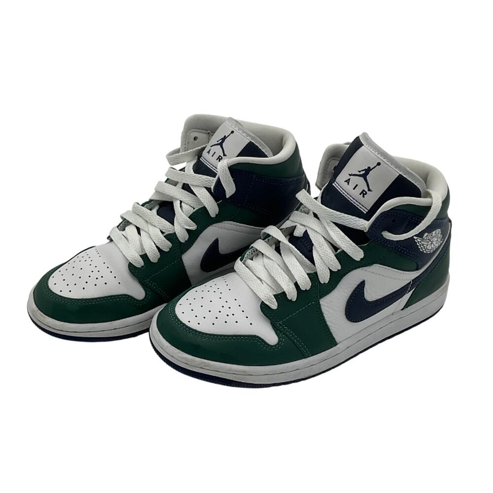 Nike Classic Green Air Jordan 1 Mid Sneakers Size 6.5 - Picture 3 of 8